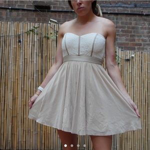ASOS homecoming prom dress nude white lace detail